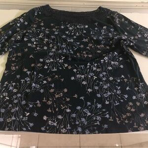 Croft & Barrow Dark Floral Blouse